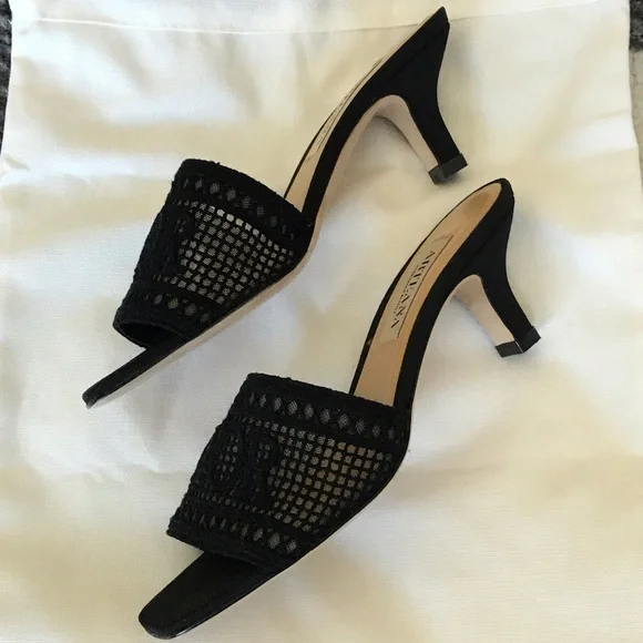 Arteana  Black Mesh Mules - Picture 2 of 2